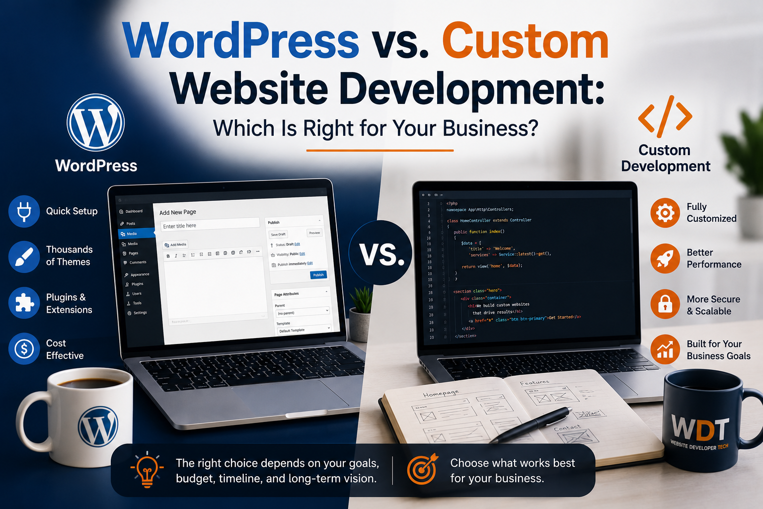 WordPress vs Custom Website Development: Which Is Right for Your Business?