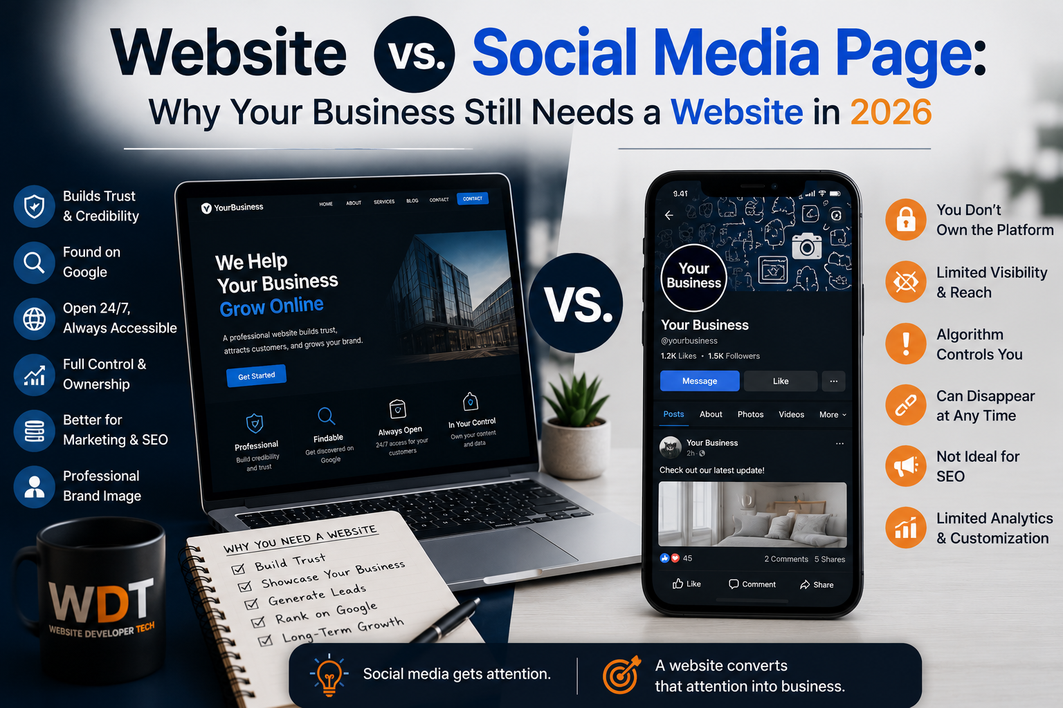 Website vs Social Media Page: Why Your Business Still Needs a Website in 2026