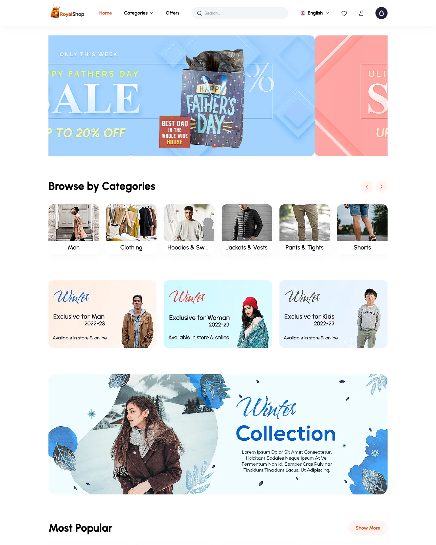 RoyalShop website shown on desktop and mobile