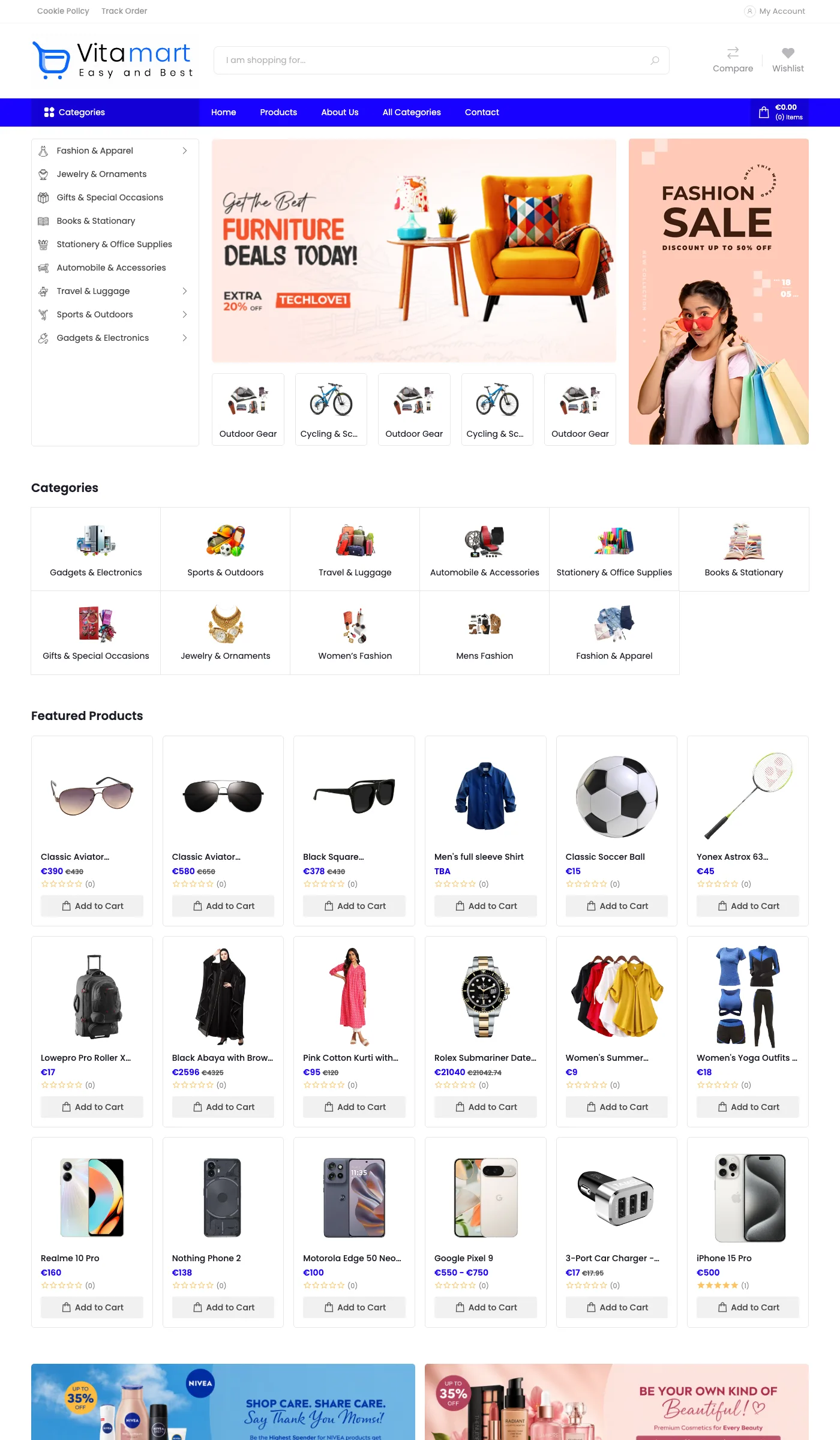 Vitamart website shown on desktop and mobile