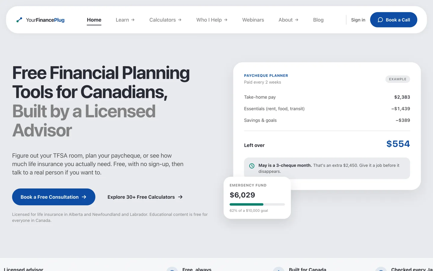 Homepage of the YourFinancePlug website (financial.websitedeveloper.tech)