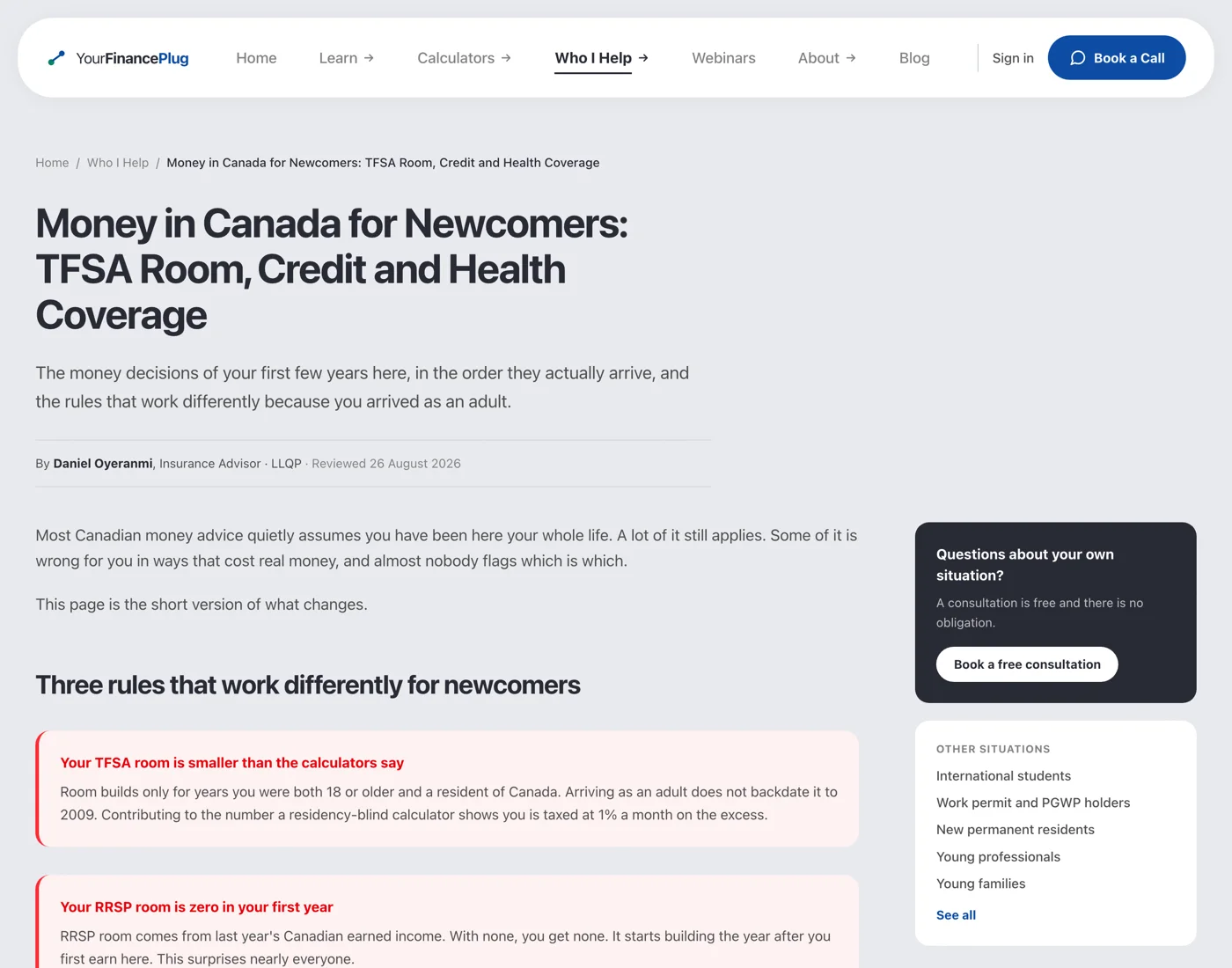 YourFinancePlug website: Audience hubs that answer what is genuinely different for each reader